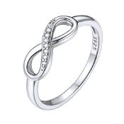 RRP £20.73 Infinity Ring for Women 925 Sterling Silver Promise Band Ring