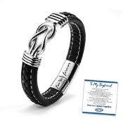 RRP £23.44 SUNSH Braided leather bracelet Forever Linked Together