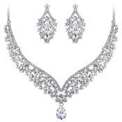 RRP £29.99 Ever Faith Austrian Crystal Elegant V-Shaped Teardrop