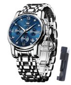 RRP £46.42 OLEVS Mens Watches Dress Designer Diamond Analog Quartz