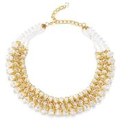 RRP £20.80 COOLSTEELANDBEYOND Statement Necklace White Faceted