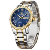 RRP £47.95 OLEVS Mens Watches Diamond Gold Dress Luxury Stainless