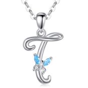 RRP £32.55 EUDORA Initial Butterfly Necklace 925 Sterling Silver