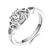 RRP £40.51 YL Engagement Ring 925 Sterling Silver with April Birthstone