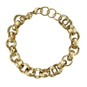 RRP £22.32 THE BLING KING 3mm width Gold Diamond Cut Pattern Belcher Chain Bracelet