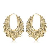 RRP £31.25 XL Gold Long Gypsy Creole Earrings