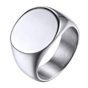 RRP £15.54 GOLDCHIC JEWELRY Men's Chunky Signet Rings Stainless Steel