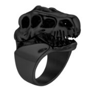 RRP £17.60 Richsteel Punk Dragon Thumb Ring Black Dinosaur Stainless