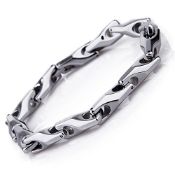 RRP £47.84 URBAN JEWELRY Classy Men's Solid Heavy Wheat Tungsten Carbide Bracelet