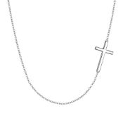 RRP £22.03 EVER FAITH 925 Sterling Silver Simple Tiny Dainty Sideways