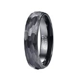 RRP £22.32 VAKKI 6mm Black Ring for Men Women Faceted Tungsten