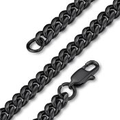 RRP £15.06 GOLDCHIC JEWELRY 6mm Black Miami Curb Chain Necklace