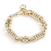 RRP £55.82 THE BLING KING 3D Stars and Bars Gold Bracelet with Albert Clasp