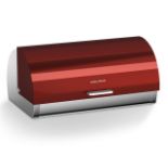 RRP £44.21 Morphy Richards 46241 Accents Roll Top Bread Bin, Stainless Steel, Red