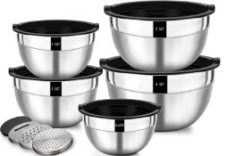 RRP £6.16 Wildone Mixing Bowls with Airtight Lids