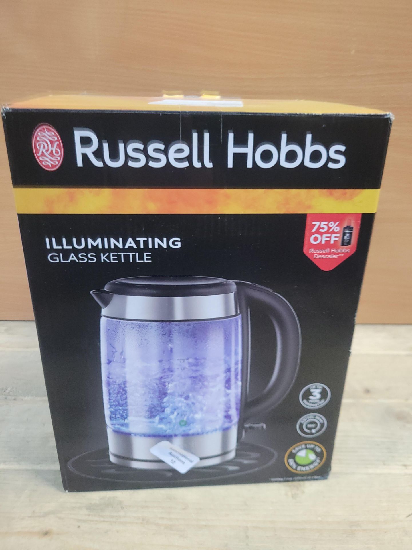 RRP £53.59 Russell Hobbs Illuminating 1.7L Electric Cordless Glass - Image 2 of 2