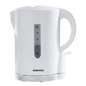 RRP £18.57 Daewoo Plastic Kettle, 1.7 Litres, Fast Boil, Lightweight, Easy Clean - White