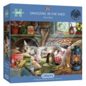 RRP £21.28 Snoozing in the Shed 1000 Piece Jigsaw Puzzle | Cat