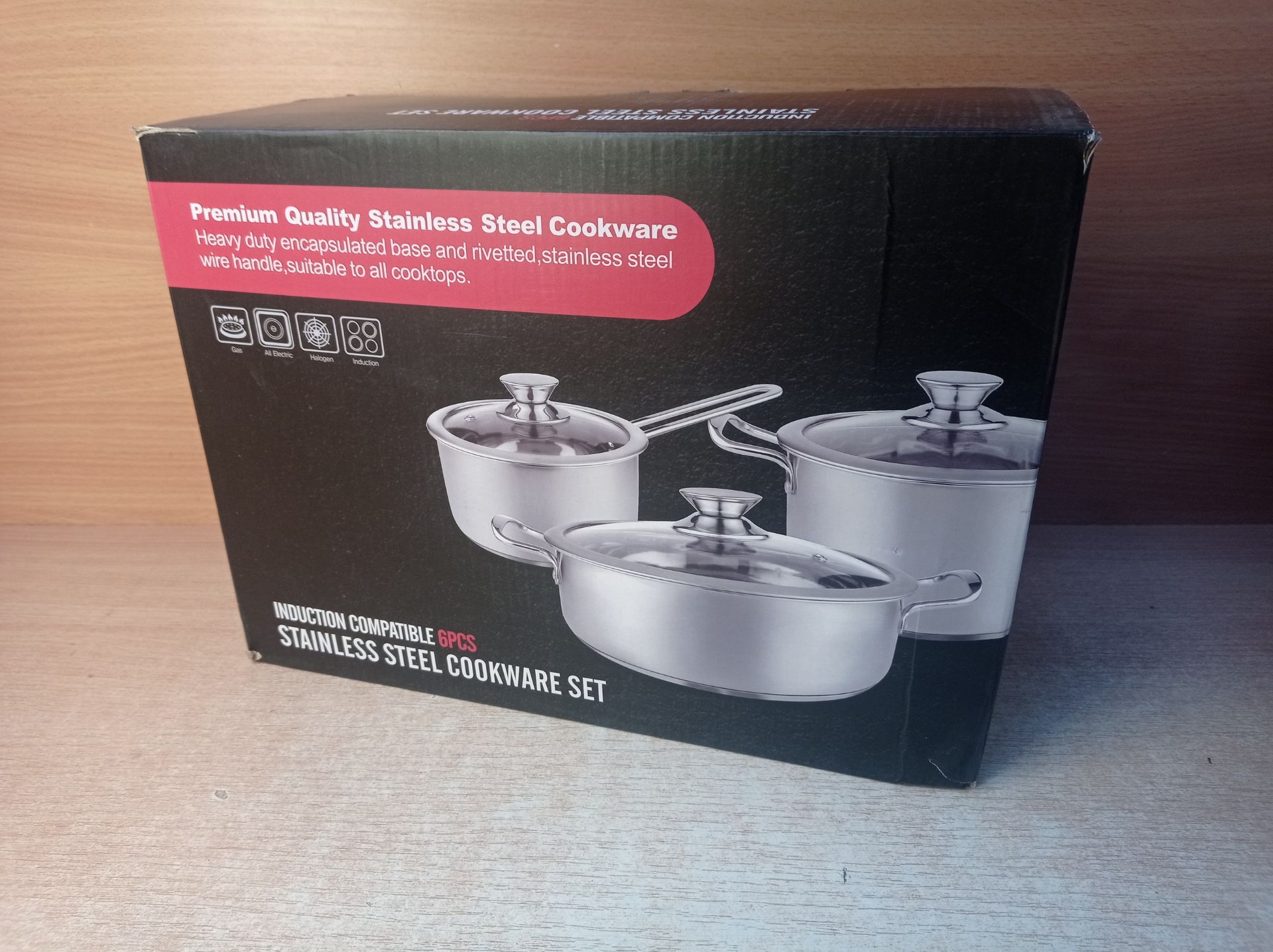 RRP £38.80 Saucepan Set 6 Pieces - Image 2 of 2