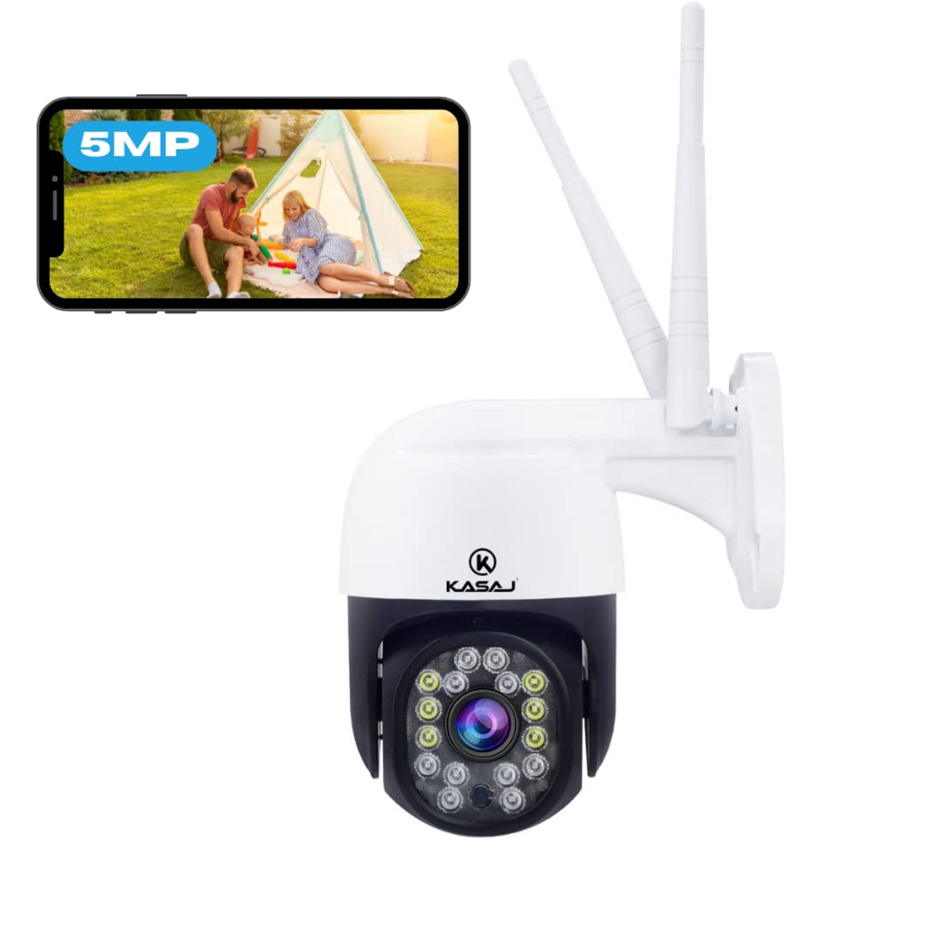 RRP £45.65 KASAJ 5MP Security Camera Outdoor Human Detection with Motion Tracking