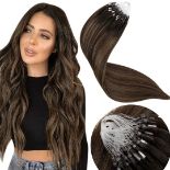 RRP £55.82 LaaVoo Micro Loop Hair Extensions Darkest Brown Balayage