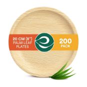 RRP £66.95 ECO SOUL 100% Compostable 20cm(8") Round Palm Leaf Plates (Pack of 200)