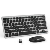 RRP £25.67 Compact Wireless Keyboard and Mouse Combo