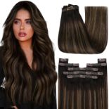 RRP £121.08 YoungSee Clip in Human Hair Extensions Ombre Blonde