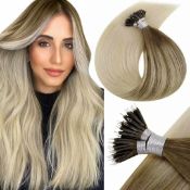 RRP £84.31 LaaVoo Nano Ring Hair Extensions Real Human Hair Balayage