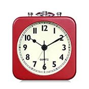 RRP £14.87 Lafocuse Silent Analog Metal Alarm Clocks Bedside Battery Powered