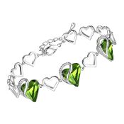 RRP £43.98 Leafael Birthstone Heart Bracelet for Women | Birthstone