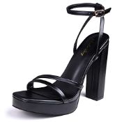 RRP £36.84 Zhabtuc Womens Platform Block Heel Sandals 13CM Sexy
