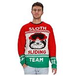 RRP £35.72 Sloth Sliding Team Ugly Christmas Sweater Men Women