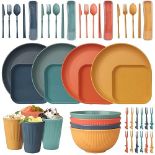 RRP £22.26 48pcs Unbreakable Dinnerware Sets for 4 People