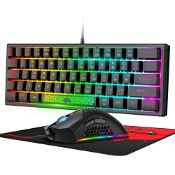 RRP £32.69 LexonElec K61-60% Compact Gaming Keyboard and Mouse