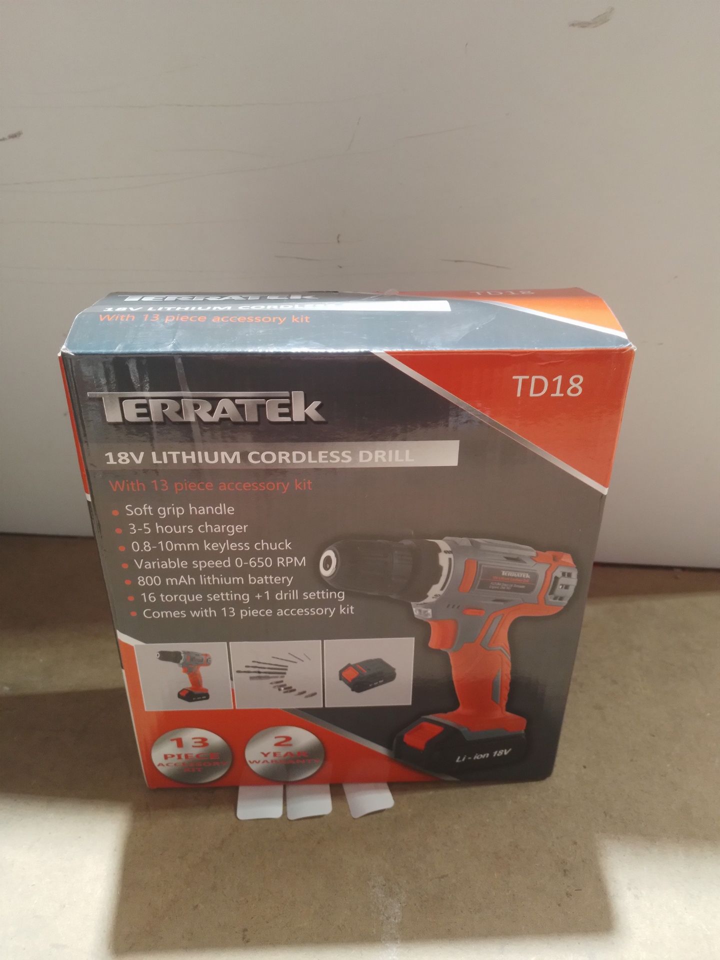 RRP £34.24 Terratek 13Pc Cordless Drill Driver 18V/20V-Max Lithium-Ion - Image 2 of 2