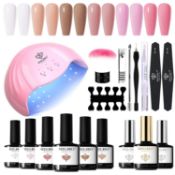 RRP £29.67 Modelones Jelly Pink Nude Gel Nail Polish Kit with