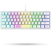 RRP £26.55 LexonElec K61 60% Percent Compact Gaming Keyboard white keycaps UK Layout