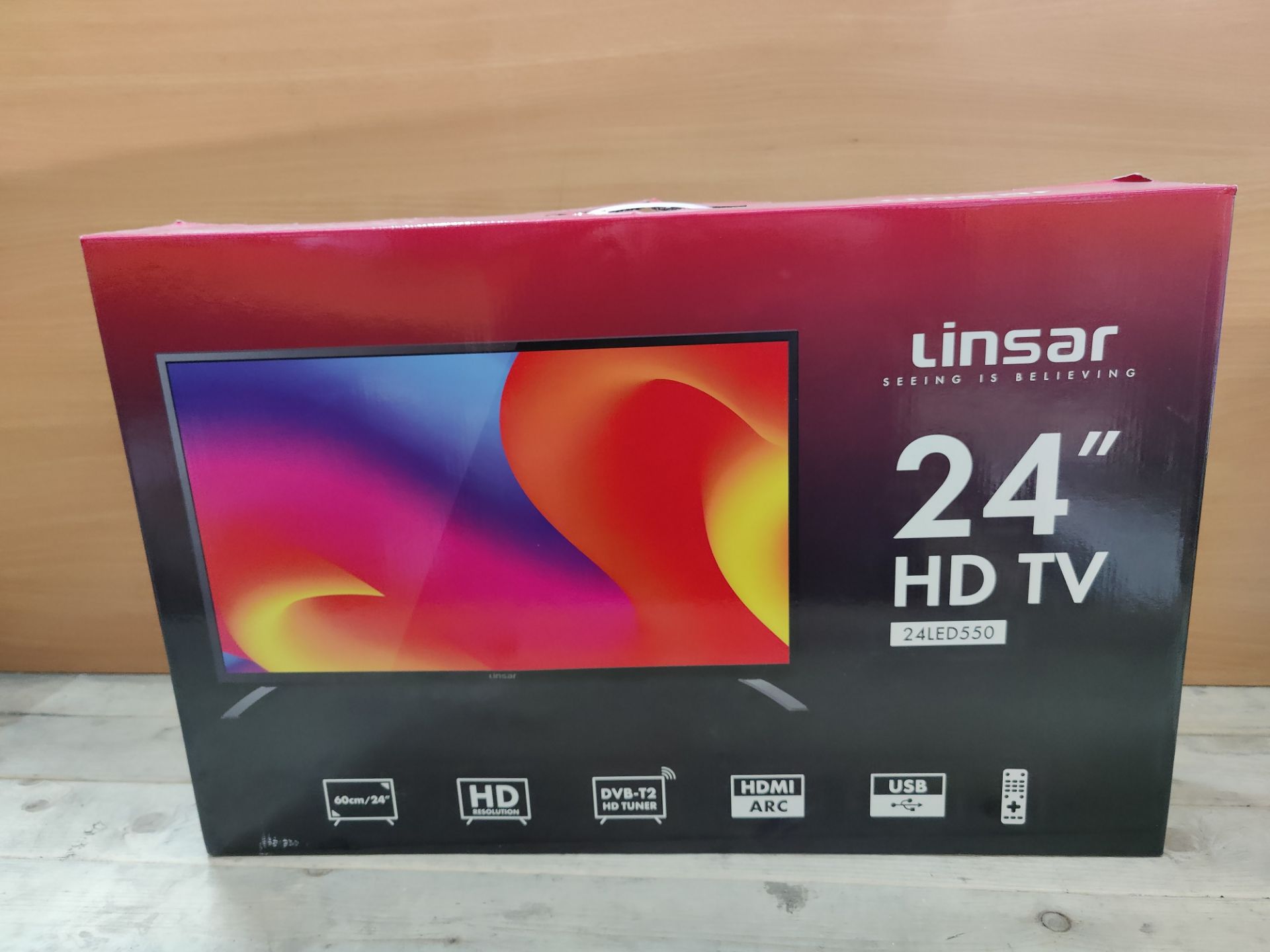 RRP £122.94 Linsar 24" LED HD TV - Ready 720p - Image 2 of 2