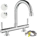 RRP £49.98 Maynosi 2 Hole Kitchen Sink Mixer Tap