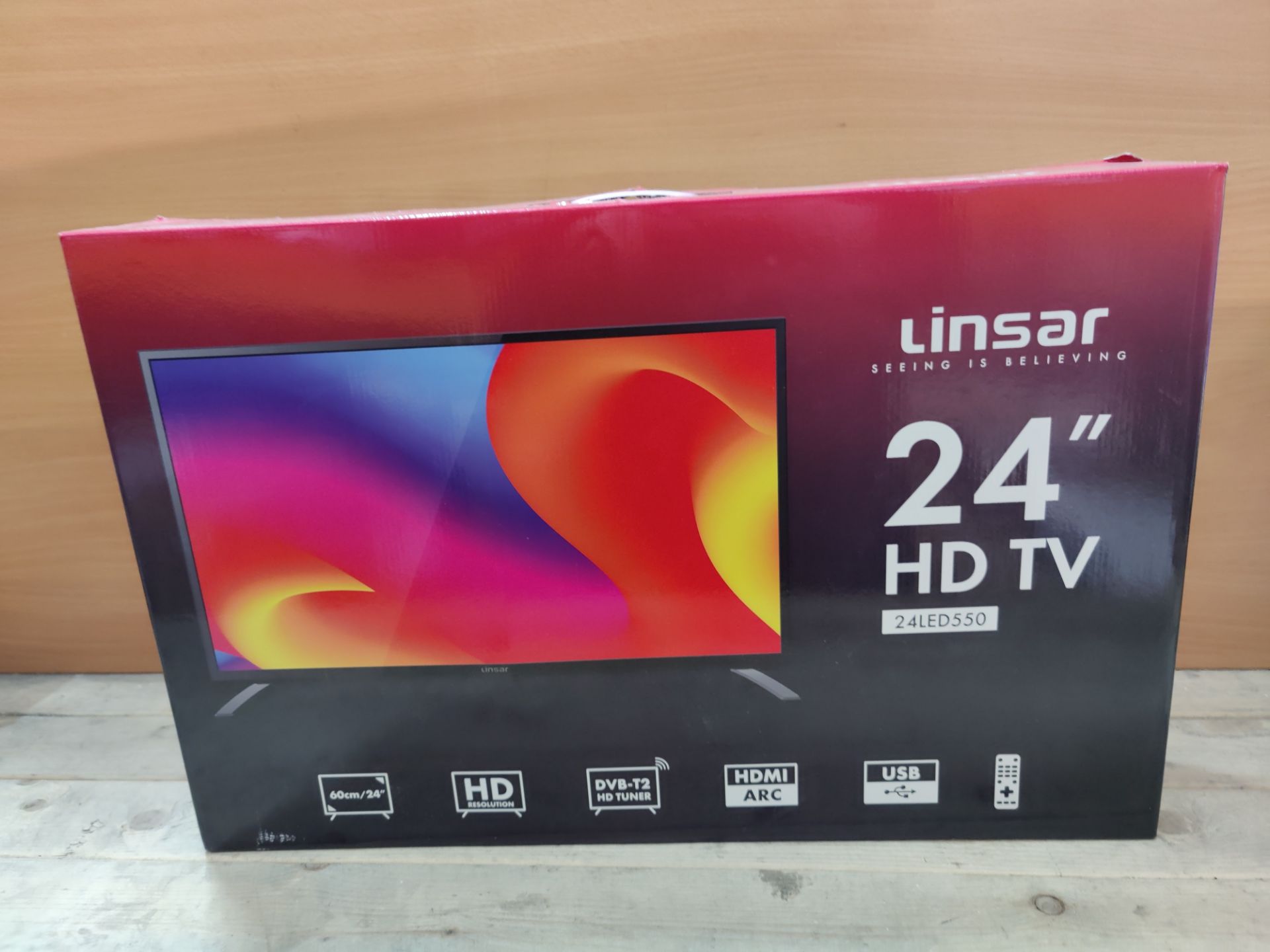 RRP £122.94 Linsar 24" LED HD TV - Ready 720p - Image 2 of 2