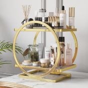 RRP £27.70 COVAODQ 2-Tier Gold Make Up Stand For Dresser
