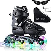RRP £59.16 Wheelive Adjustable Inline Skates for Kids and Adults