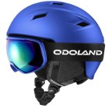 RRP £65.35 Odoland Snow Ski Helmet with Goggles Set