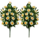 RRP £13.69 SIFOEL 2Pcs Artificial Cemetery Flowers