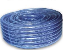 RRP £23.96 20mm (3/4") Clear Braided PVC Hose Pipe - 10m Length - Heavy Duty