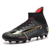 RRP £37.95 Football Boots Men High Top Spike Soccer Shoes Outdoor