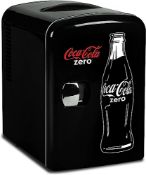 RRP £42.69 Koolatron Coke Zero Mini Fridge for Bedrooms 4L 6 Can