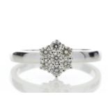 9ct White Gold Diamond Cluster Ring 0.45 Carats - Valued By GIE £4,595.00 - This beautiful ring with