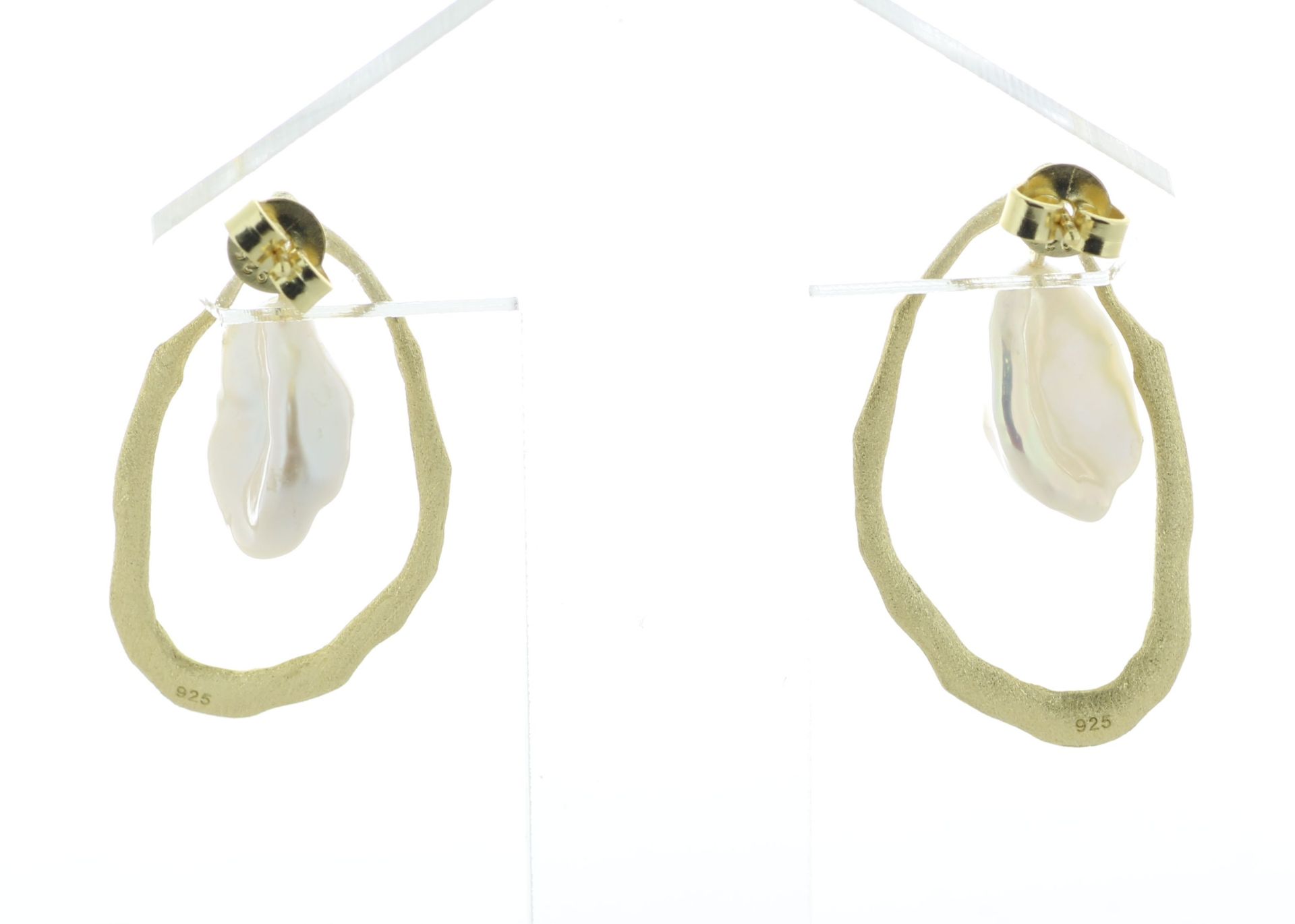 Gold Plated Silver Freshwater Cultured Pearl Earrings - Valued By AGI £315.00 - Gold plated silver - Image 3 of 5